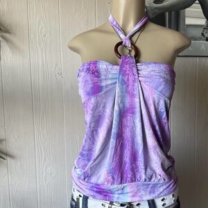 SOLD Purple tie dye Halter Top